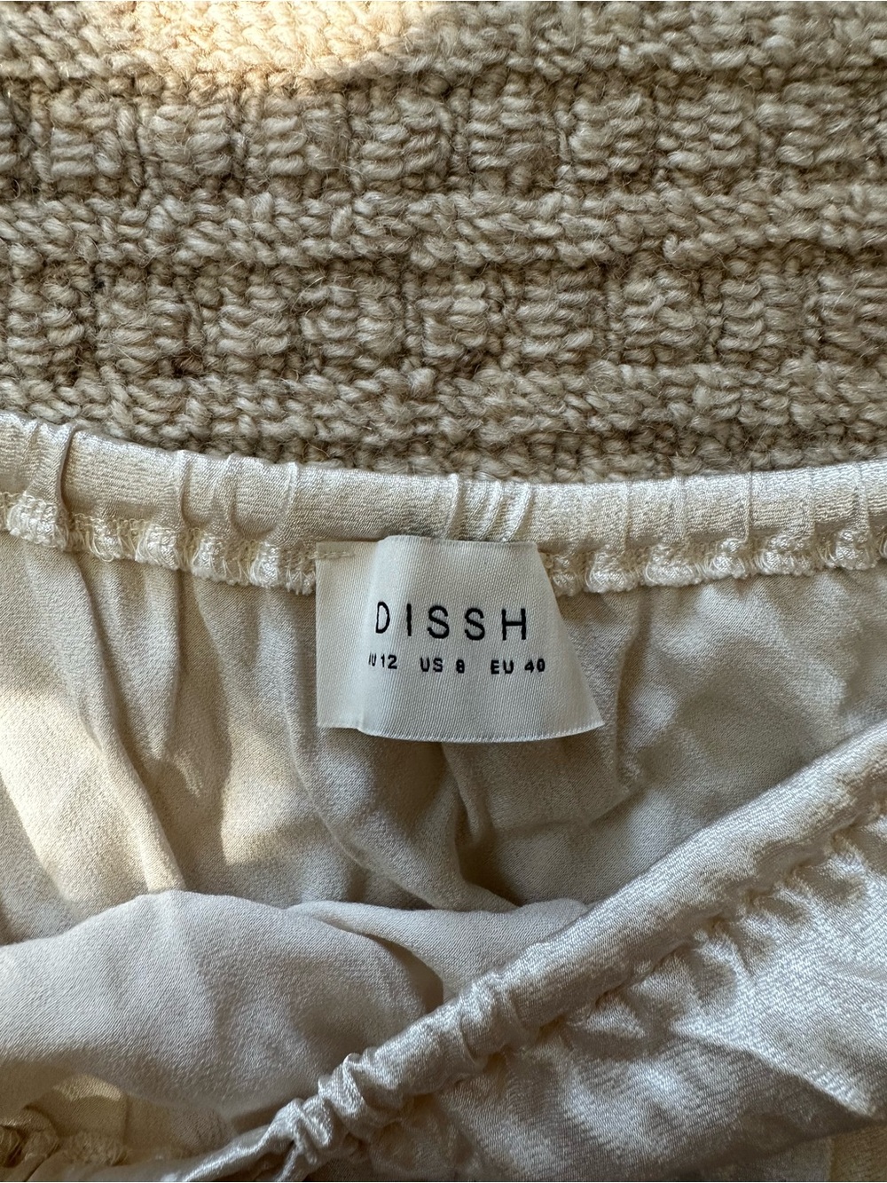 Dissh Cream Drawstring Satin Maxi Skirt Sz 8 - Picture 3 of 5